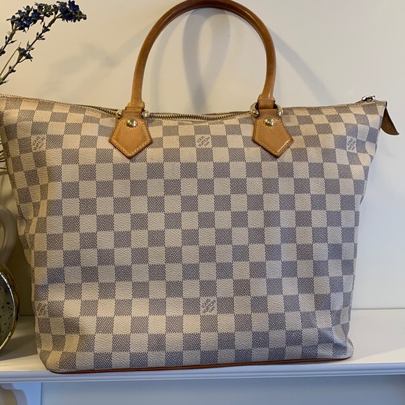 Louis Vuitton white damier azur Saleyea MM tote - Picture 2 of 15